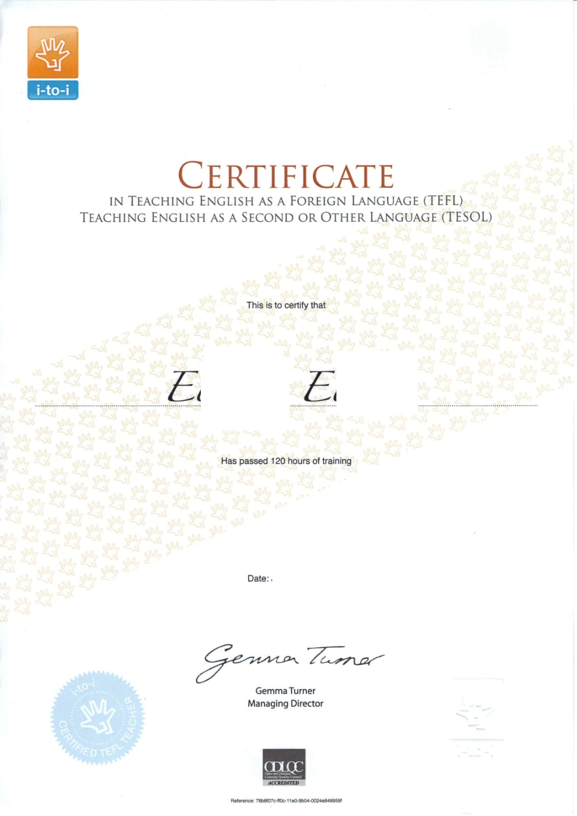 TEFL certificate